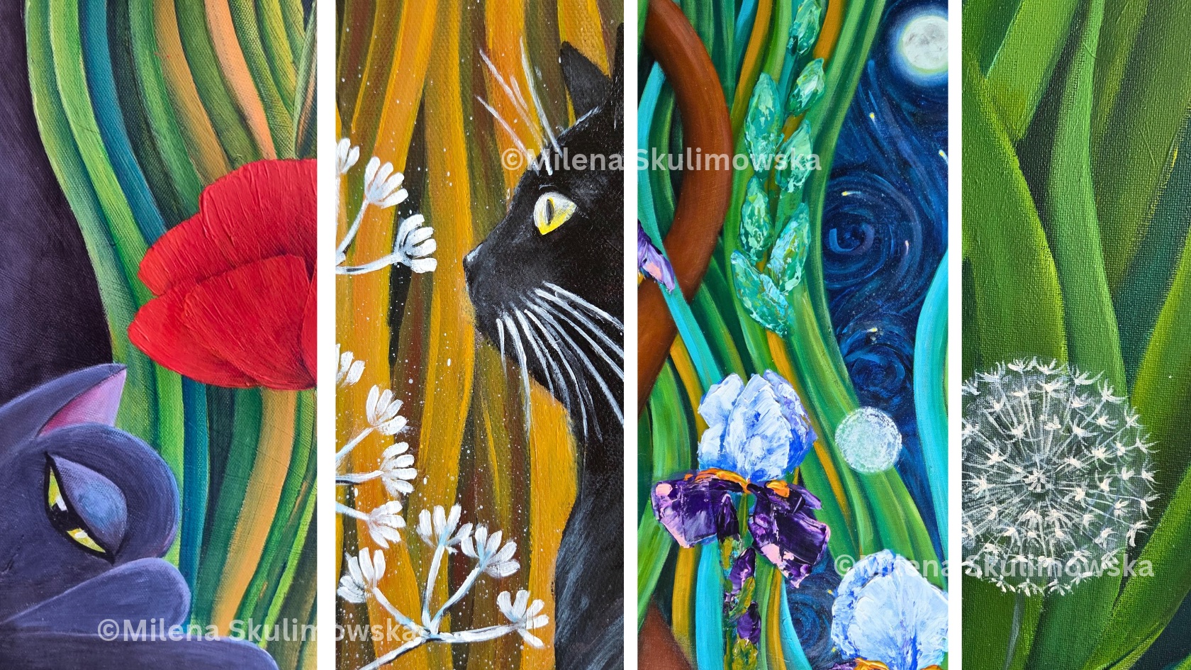 Waves of Grass: How I Build Whimsy and Mystery in My Cat Paintings
